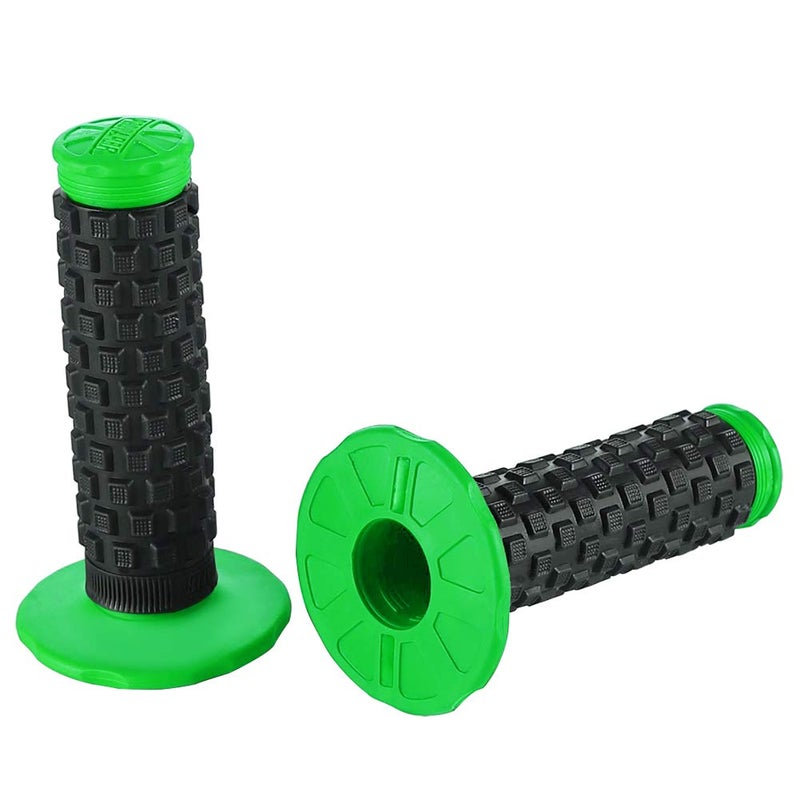 APPYU Motorcycle Grips Dirt Bike Grips Pillow Top Grip Mx Grips Universal Handle Grips for KX60 KX65 KX80 KX85 KX100 KX125 KX250 KX250F KX250R KX300 KX400 KX420 KX450 KX450F KX500 KLX110 KLX125 Green - Image 1